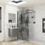 Iconix 1200mm Leaf Design Wetroom Panel - Black DIEWP1234