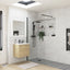 Iconix 900mm Wetroom Panel & Support Bar - Black DIEWP9044