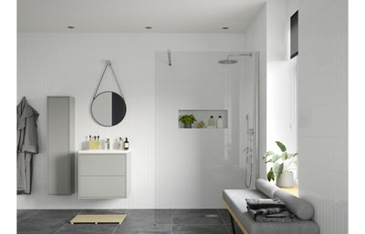 Iconix 1000mm Wetroom Panel & Support Bar - Chrome  DIEWP1054