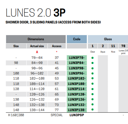 Novellini Lunes 2.0 Three Part Sliding Door - Chrome
