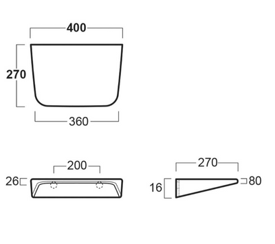 Ruth 400mm Wall Hung Ceramic Shelf