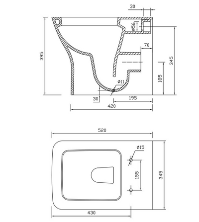 Florida Back To Wall Toilet & Soft Close Seat