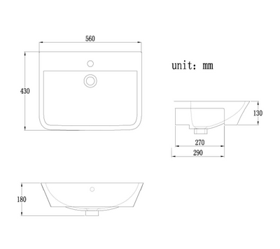 Linda Semi Recessed Basin