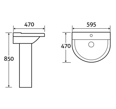 Joel Round Basin & Full Pedestal