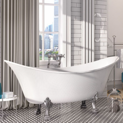 Oxford Traditional Bath with Chrome Claw Feet -1730xW750mm