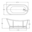 Sleek Black Freestanding Acrylic Bath - 1676x780mm