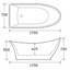 Leo Silver Freestanding Acrylic Bath - 1750x750mm