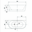 Elm Freestanding Back To Wall Acrylic Bath - 1700x800mm