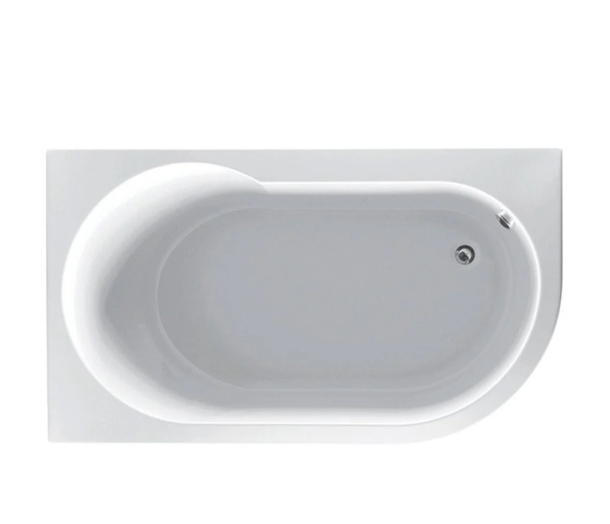 Compact Left Hand Standard Acrylic Shower Bath – 1550 x 900mm