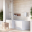 Harmony Super Strong Acrylic L-Shape Shower Bath - 1700 x 820/700mm Left Hand