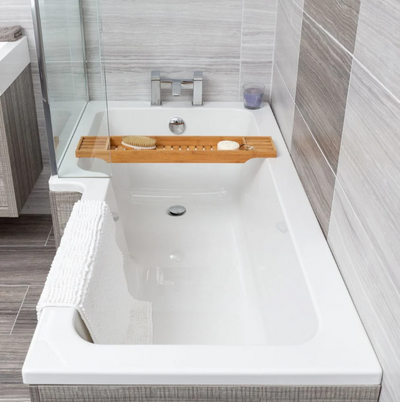 Harmony Super Strong Acrylic L-Shape Shower Bath - 1700 x 820/700mm Left Hand