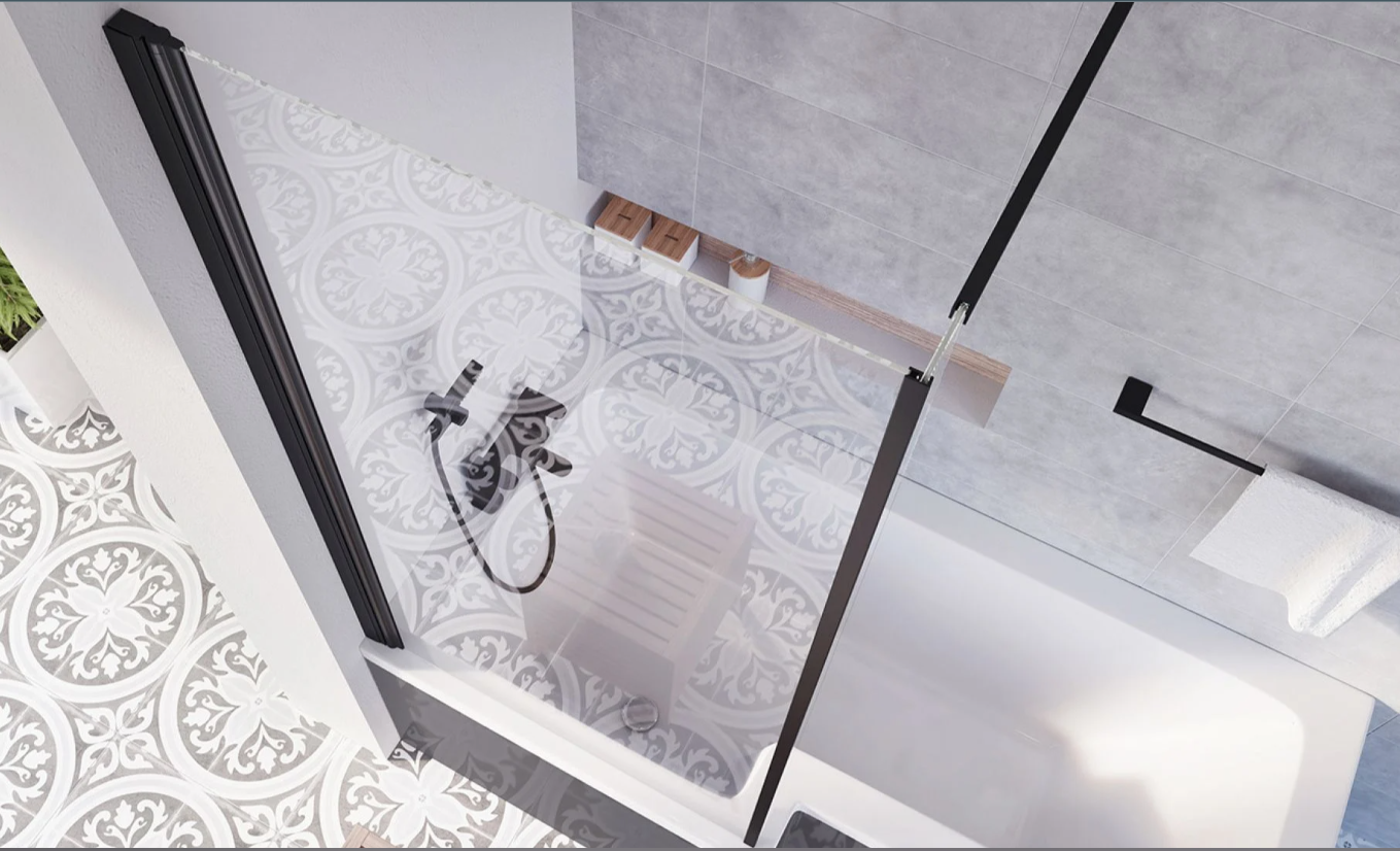 Harmony Super Strong Acrylic L-Shape Shower Bath - 1700 x 820/700mm Left Hand