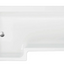 Harmony Super Strong Acrylic L-Shape Shower Bath - 1700 x 820/700mm Left Hand