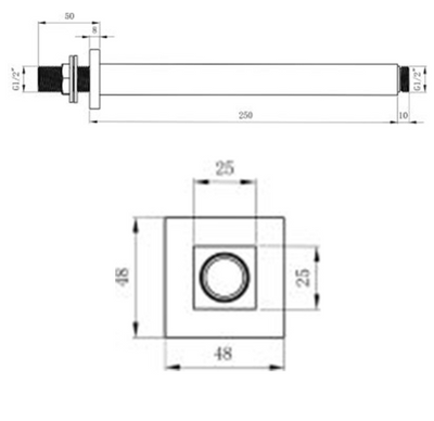 Arkansas Square Ceiling Arm only