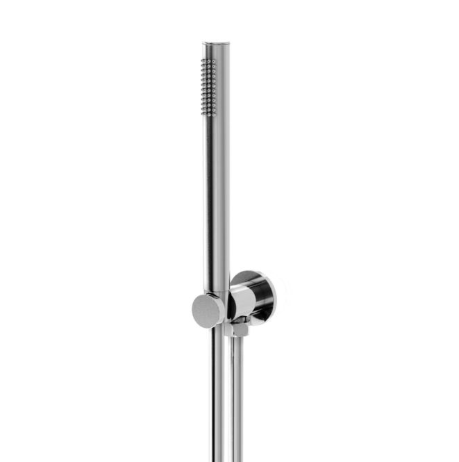 Ellie Round Shower Handset & Holder With Built-In Outlet - Chrome N24