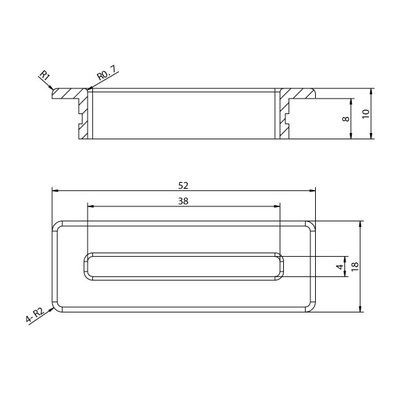 Matt White Rectangle Basin Overflow Cover N24