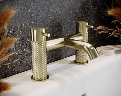 Chelsea Champagne Gold Textured Bath Filler Tap N24