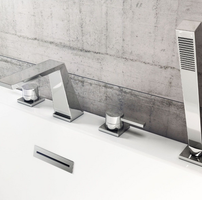 Sergio Deck Mounted 4 Hole Bath Shower Mixer Tap