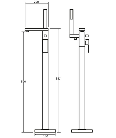 Cubus Freestanding Bath Shower Mixer