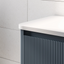 Jack 800mm Ribbed Floorstanding Vanity Unit with Drawers in Blue with White Worktop N23
