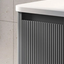 Jack 800mm Ribbed Floorstanding Vanity Unit with Doors in Charcoal with White Worktop N23