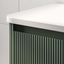 Jack 800mm Ribbed Floorstanding Vanity Unit with Drawers in Green with White Worktop N23