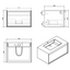 Tawny 600mm Wall Hung Vanity Unit with Black Resin Basin in Leached Oak