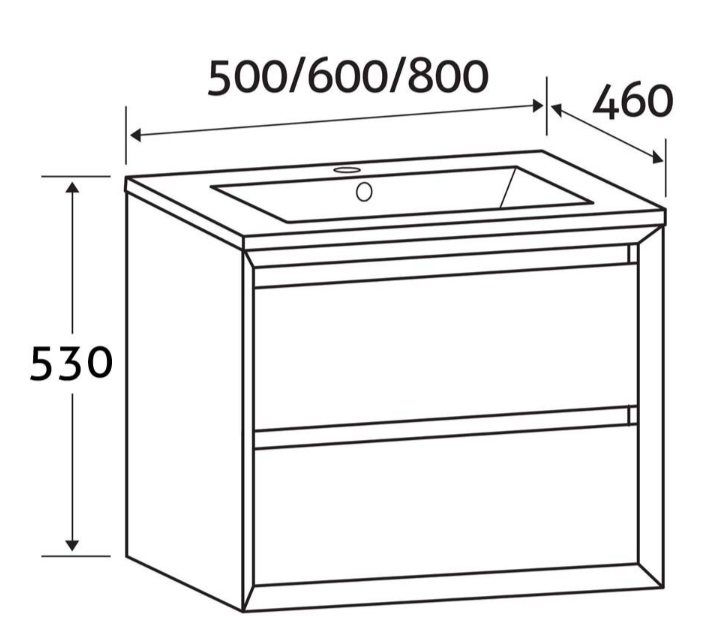 Jupiter 600mm Wall Hung Vanity Unit Gloss White