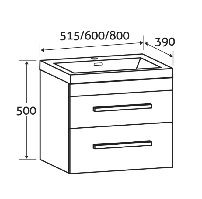 Veto 800mm Wall Mounted Vanity Unit Light Elm With Ceramic Basin