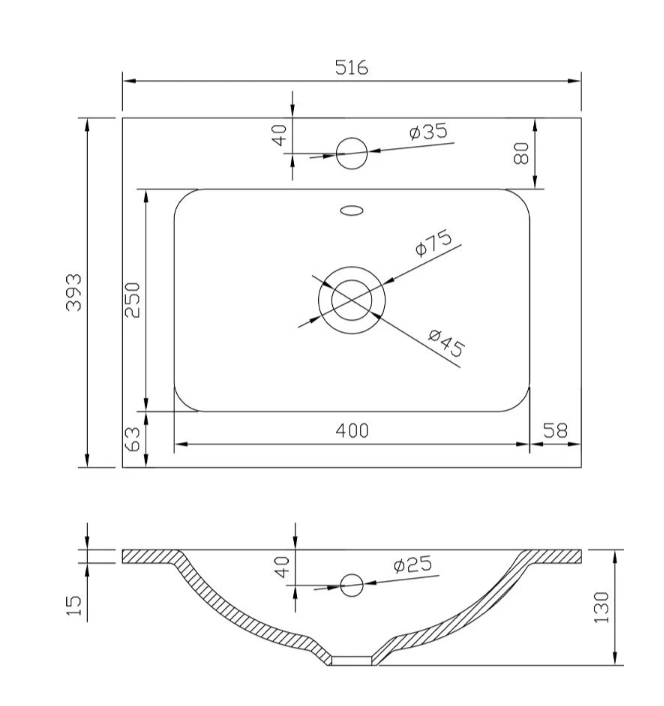 Veto 515mm Floor Standing Vanity Unit Anthracite Grey With White Glass Basin