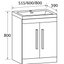 Veto 800mm Floor Standing Vanity Unit Light Elm With White Glass Basin