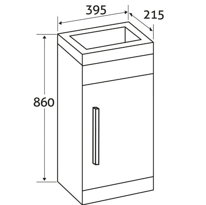Veto Cloakroom Light Elm Floorstanding Vanity Unit & Ceramic Basin