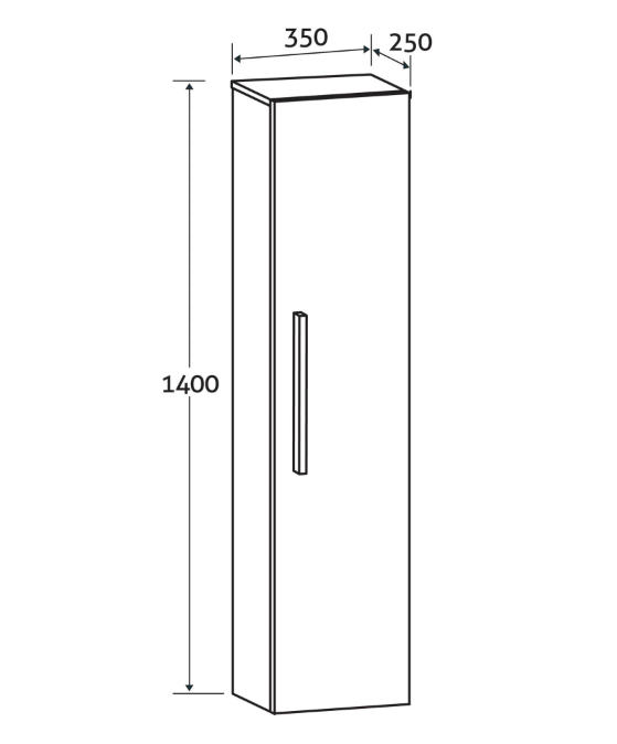 Veto Wall Mounted Tall Storage Unit in Gloss White