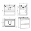 Nancy 600 Wall Mounted Vanity Unit & Link Resin Basin in Light Grey Gloss