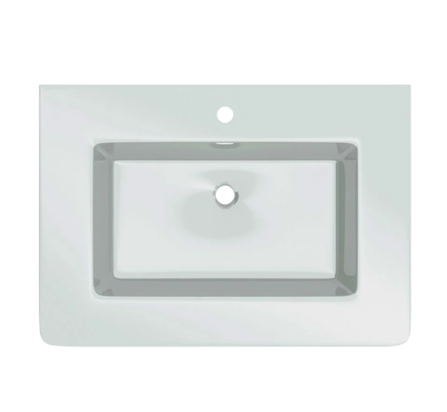 Nancy 600 Wall Mounted Vanity Unit & Opal Glass Basin in Titanium Grey Gloss