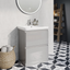 Nancy 600mm Floor Standing Vanity Unit & Link Resin Basin in Light Grey Gloss