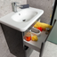 Nancy 600mm Floor Standing Vanity Unit & Link Resin Basin in Titanium Grey Gloss