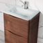 Montana 600mm Floorstanding Vanity Unit in Rosewood & White Glass Basin