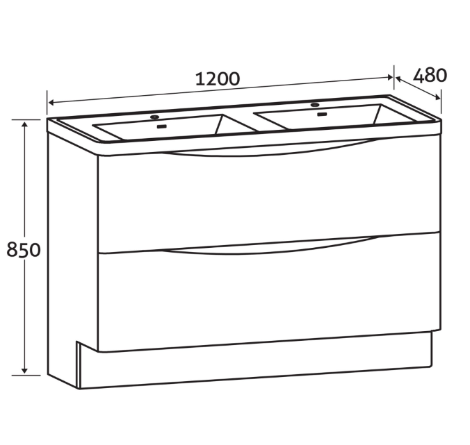 Montana 1200mm Floorstanding Vanity Unit in Gloss White & Link Resin Basin