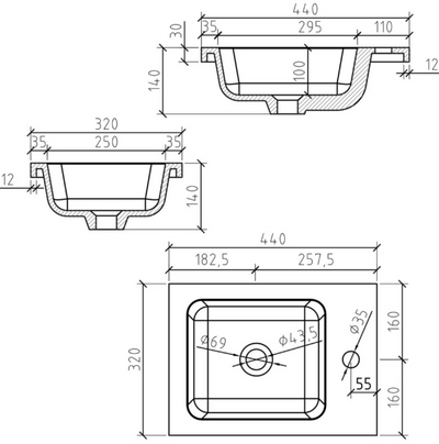 Oscar 545mm Wall Hung Cloakroom Vanity Unit with Ceramic Basin in Concrete