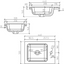 Oscar 440mm Floor Standing Cloakroom Vanity Unit with Resin Basin in Metallic