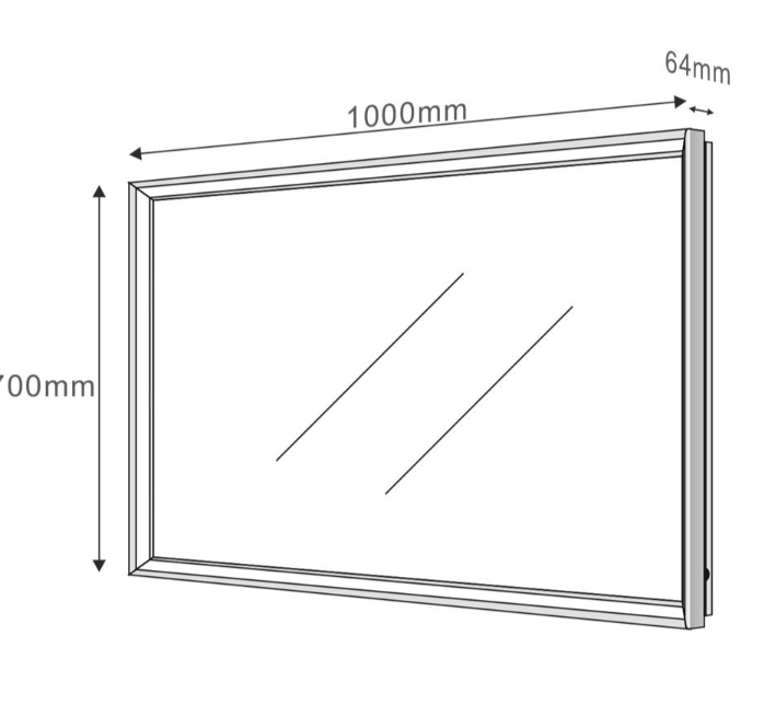 Adam 700 x 1000mm LED Mirror - Chrome