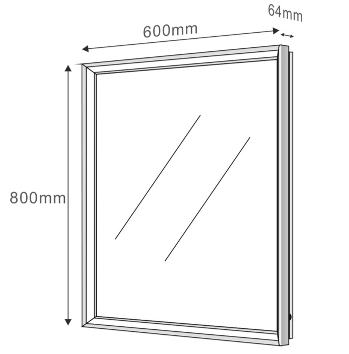 Adam 800 x 600mm LED Mirror - Chrome