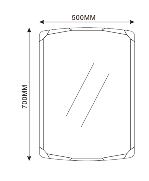 Jessica Beveled Edge Mirror 500x700mm