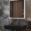 Thea LED Mirrored Bathroom Wall Double Door Cabinet 650mm - Silver
