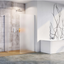 Cubuz Walk-in Fixed Frosted Glass & Chrome Shower Screen - 980mm Shower Tray or Wetroom