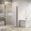 Cubuz Walk-in Fixed Frosted Glass & Black Shower Screen - 1180mm Shower Tray or Wetroom