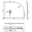 Slate Effect Offset Quadrant Shower Tray Grey- 1200 x 900 Left Hand