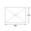 Wetroom Rectangle Shower Tray Centre Drain (1200mm x 900mm)