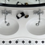 Laura Double Console Basin & Wooden Stand in Gloss White